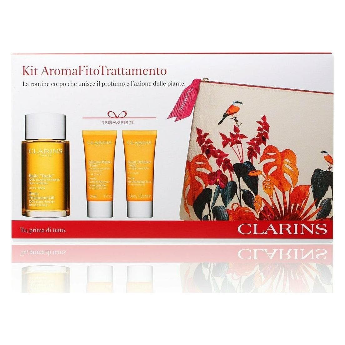 Clarins, Schoonheidsgeschenkset, Set Tonic Treatment Oil 100mltonic Bathshower Concentrate 30mltonic Moisturizing Balm 30ml (Lichaamsverzorgingsset,