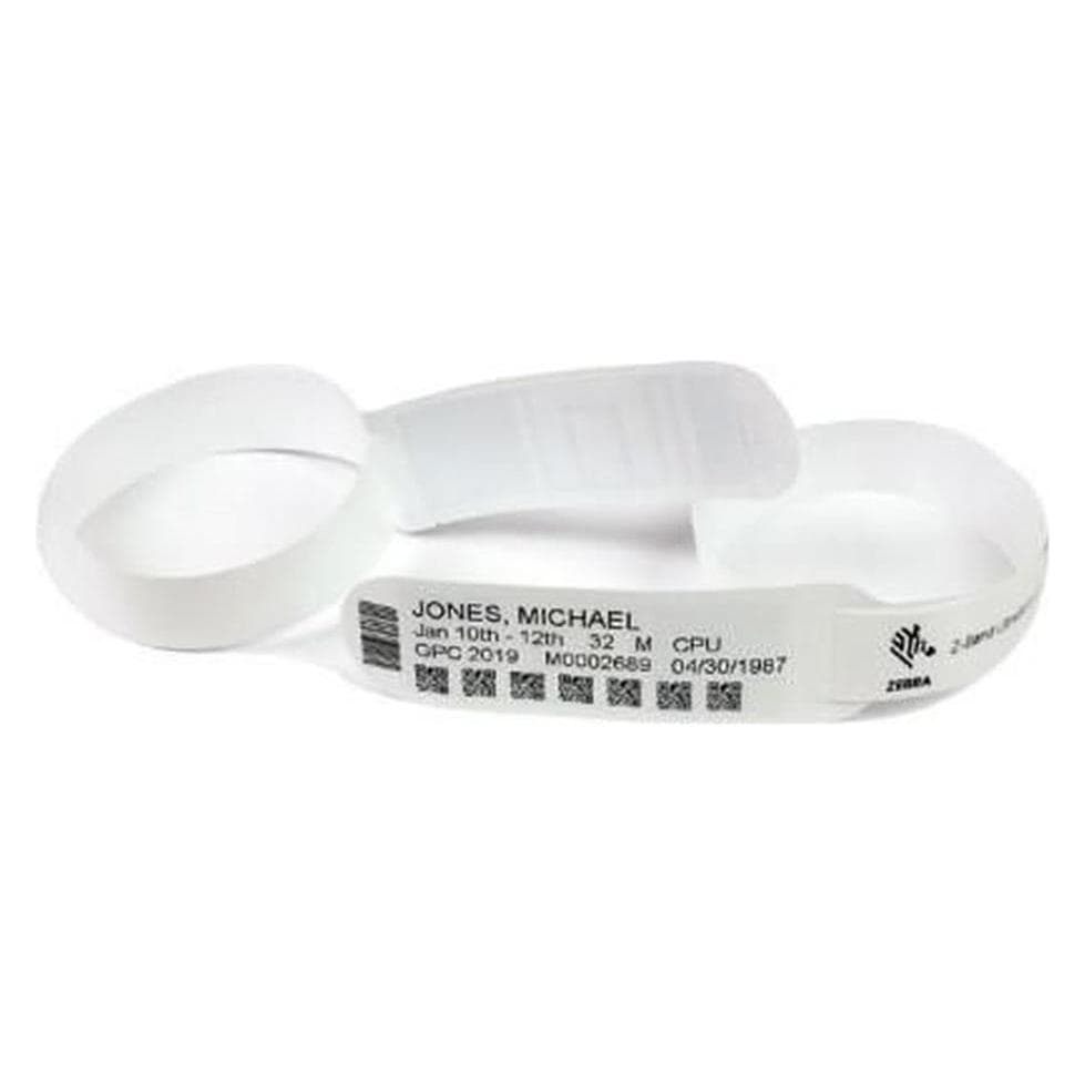 Zebra, Etiketteringstape, ZIPRD3015155 Armband Wit Ziekenhuis (2.50 cm, Wit)
