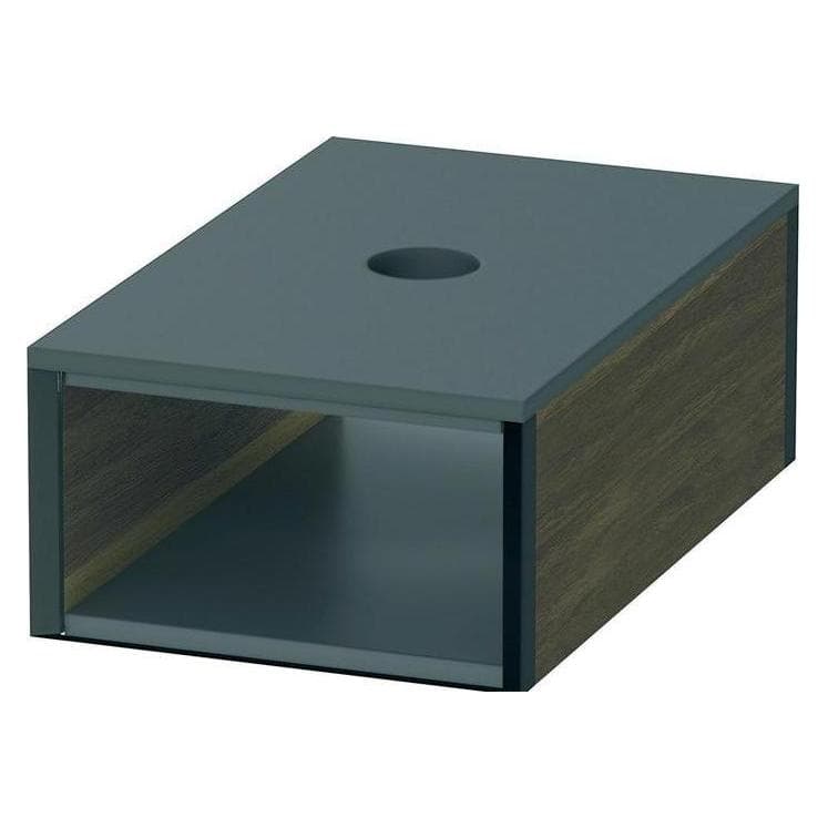 Duravit, Badkamerkast, XSQUARE gebruiksvoorwerpenbakje met deksel, 55x100x160mm massief walnoot