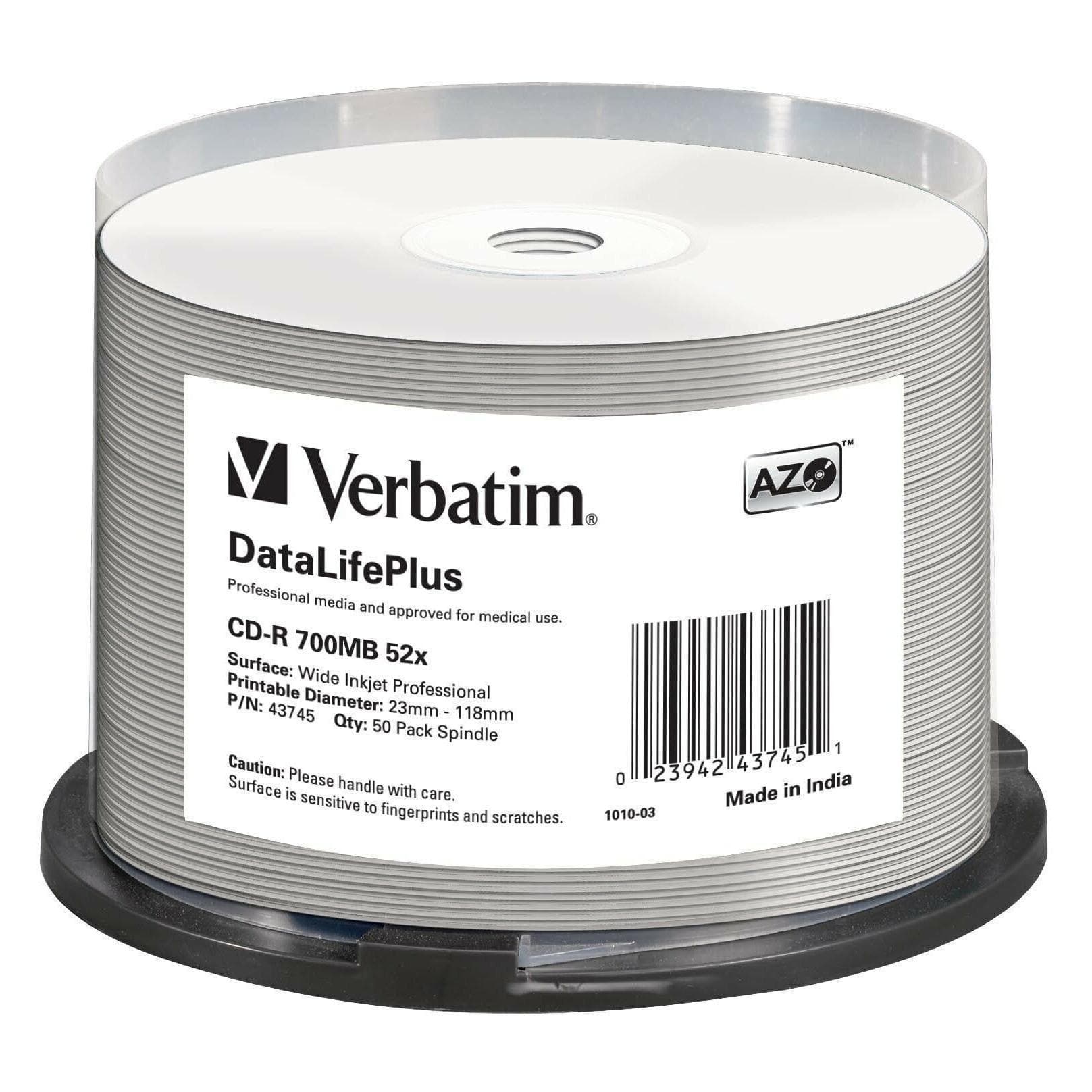Verbatim Cd-R (50x), Optische gegevensdrager