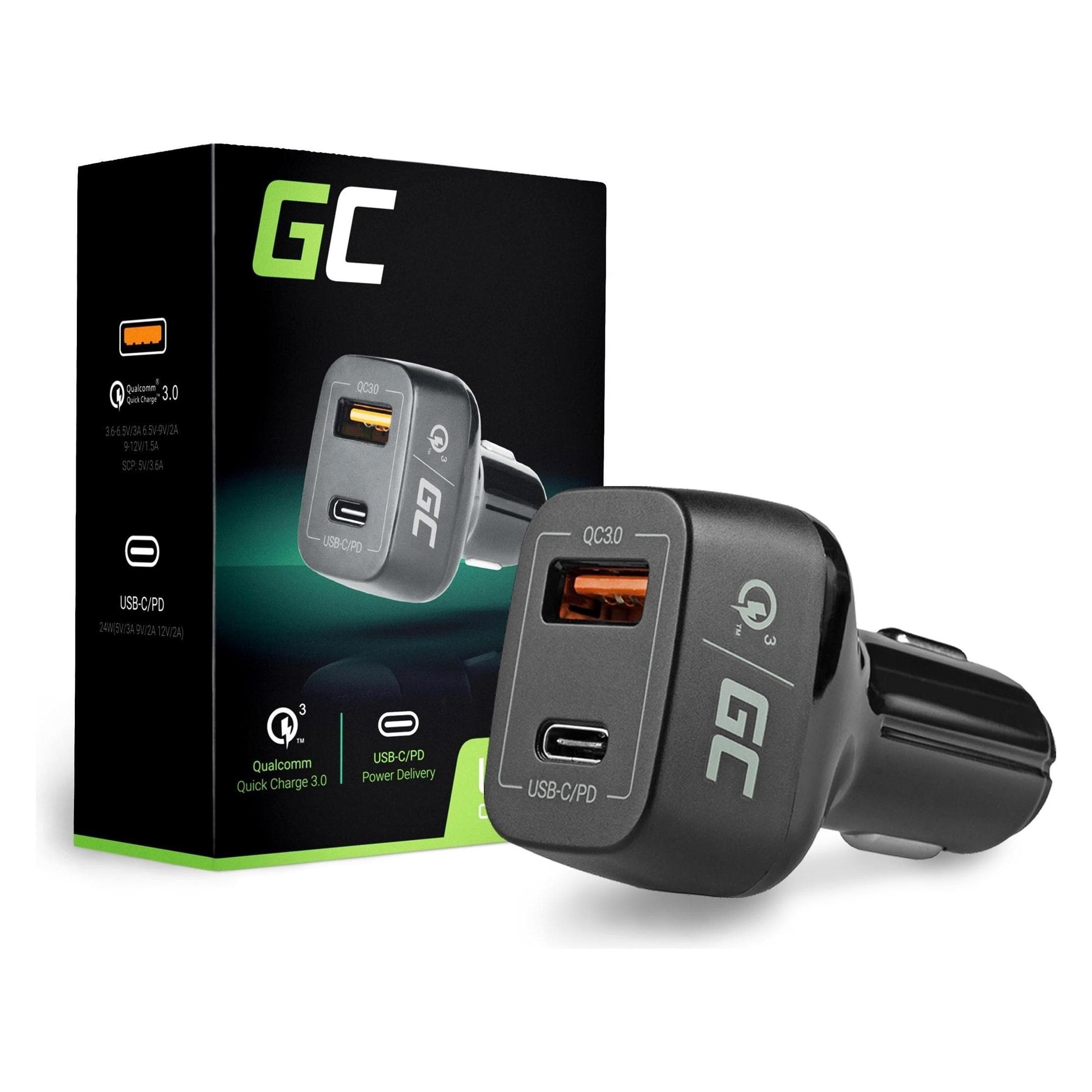 GreenCell CAD33 - Binnen - Sigarettenaansteker - 12 V - Zwart, Auto-adapter, Zwart