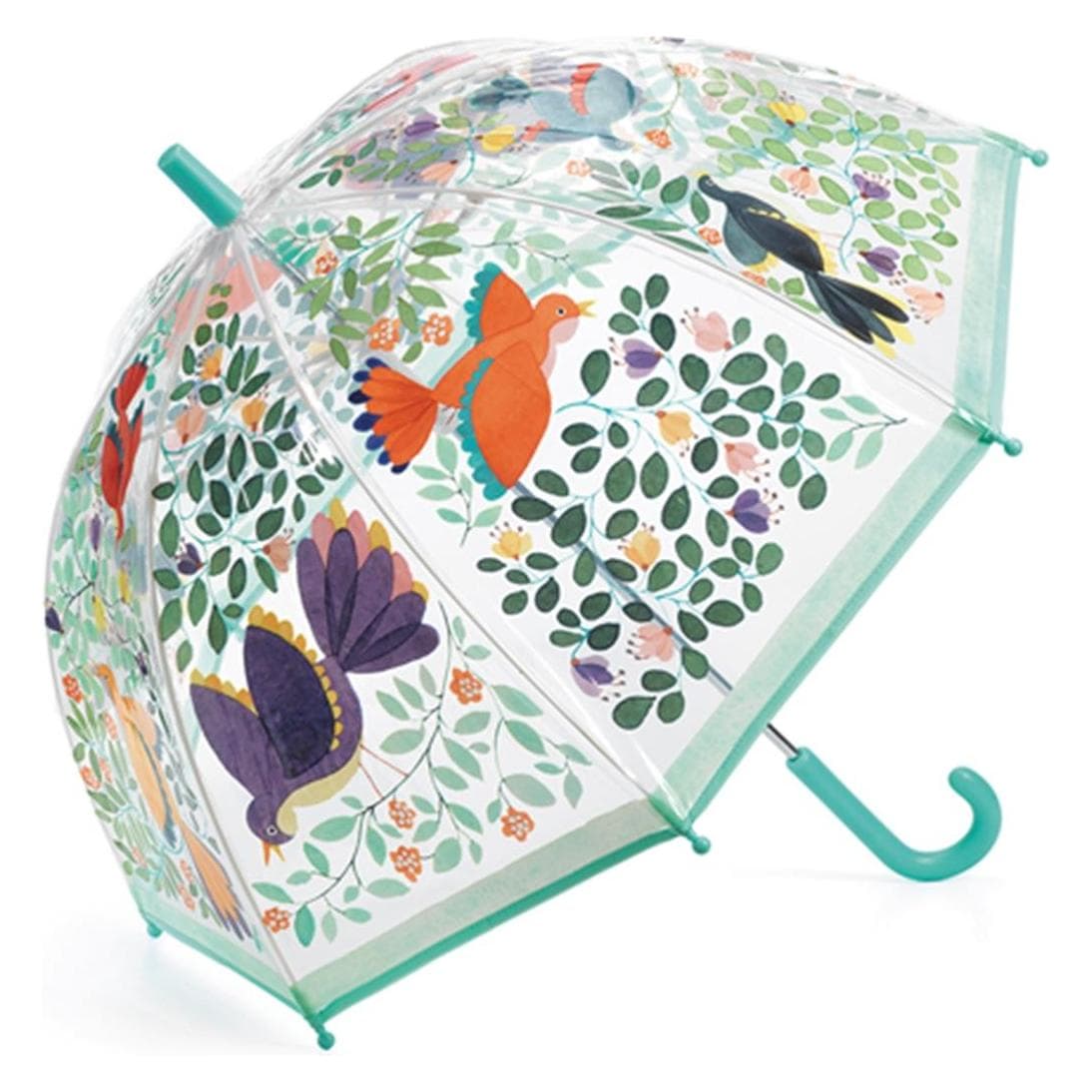 Djeco, Unisex, Paraplu, Paraplu bloemen en vogels 70x68cm, Veelkleurig