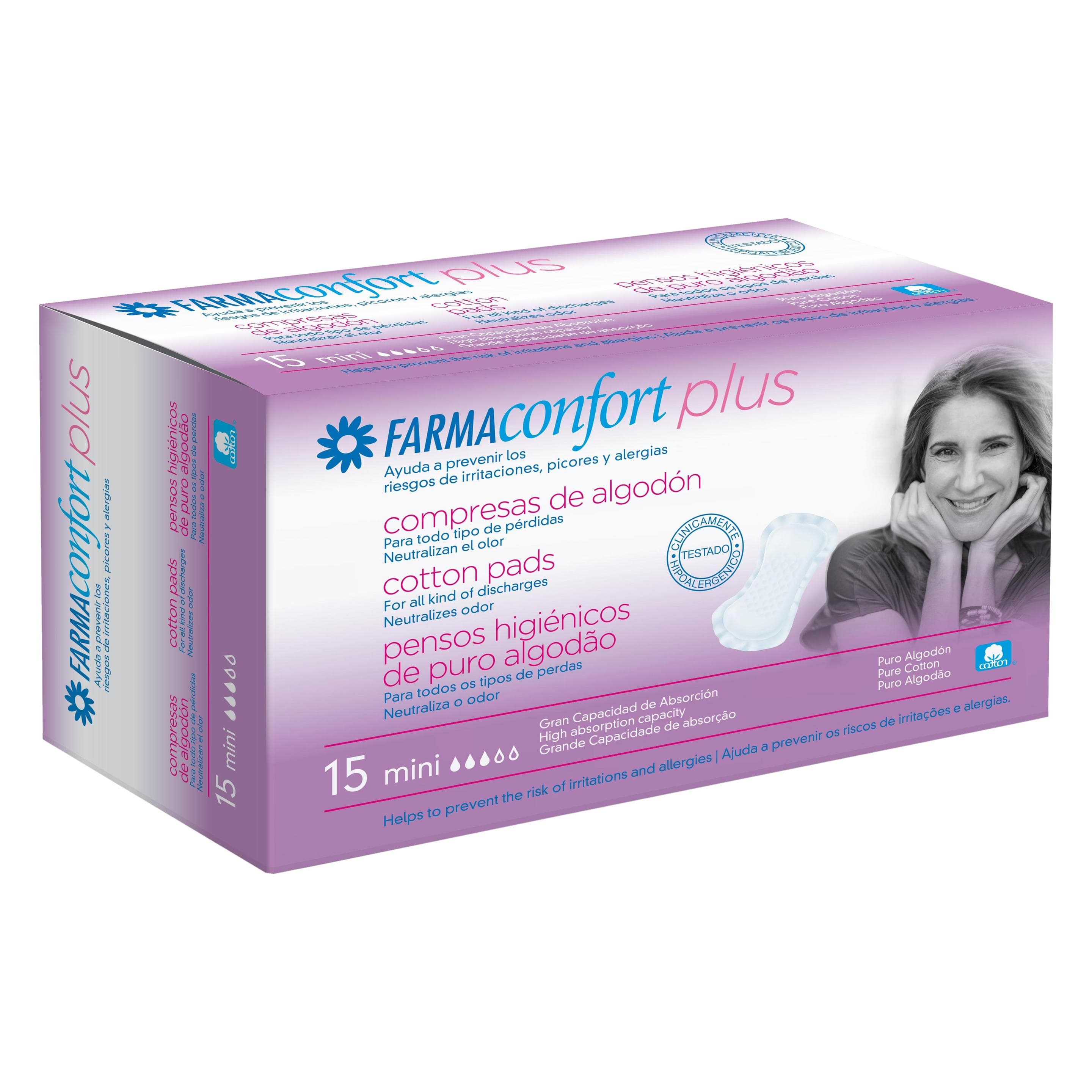 Farmaconfort, Incontinentie hygiëne, Algodo (15x, Mini)
