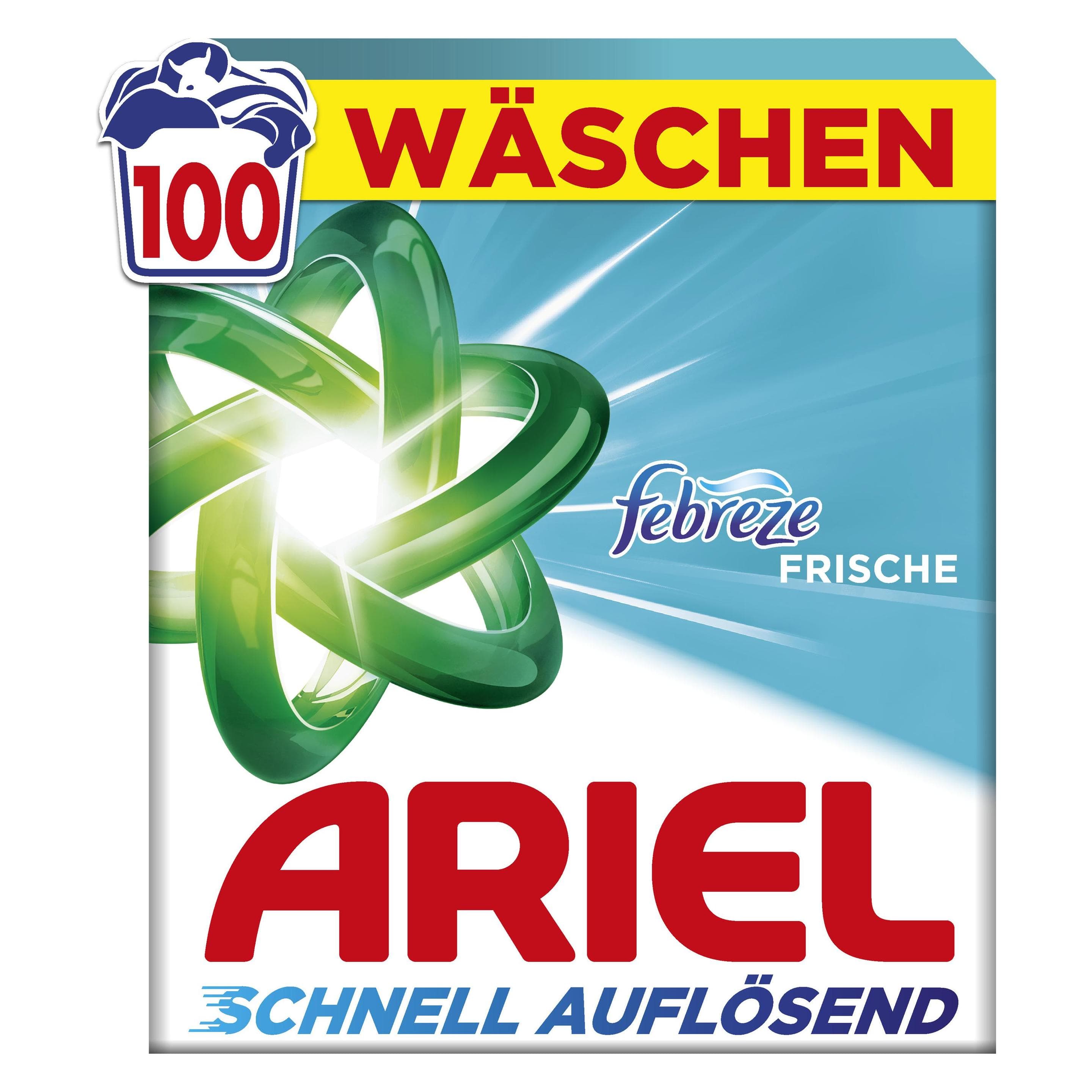 Ariel Pulver Febreze 5.03KG Vollwaschmittel 100 WL, Wasmiddel + Textielverzorging