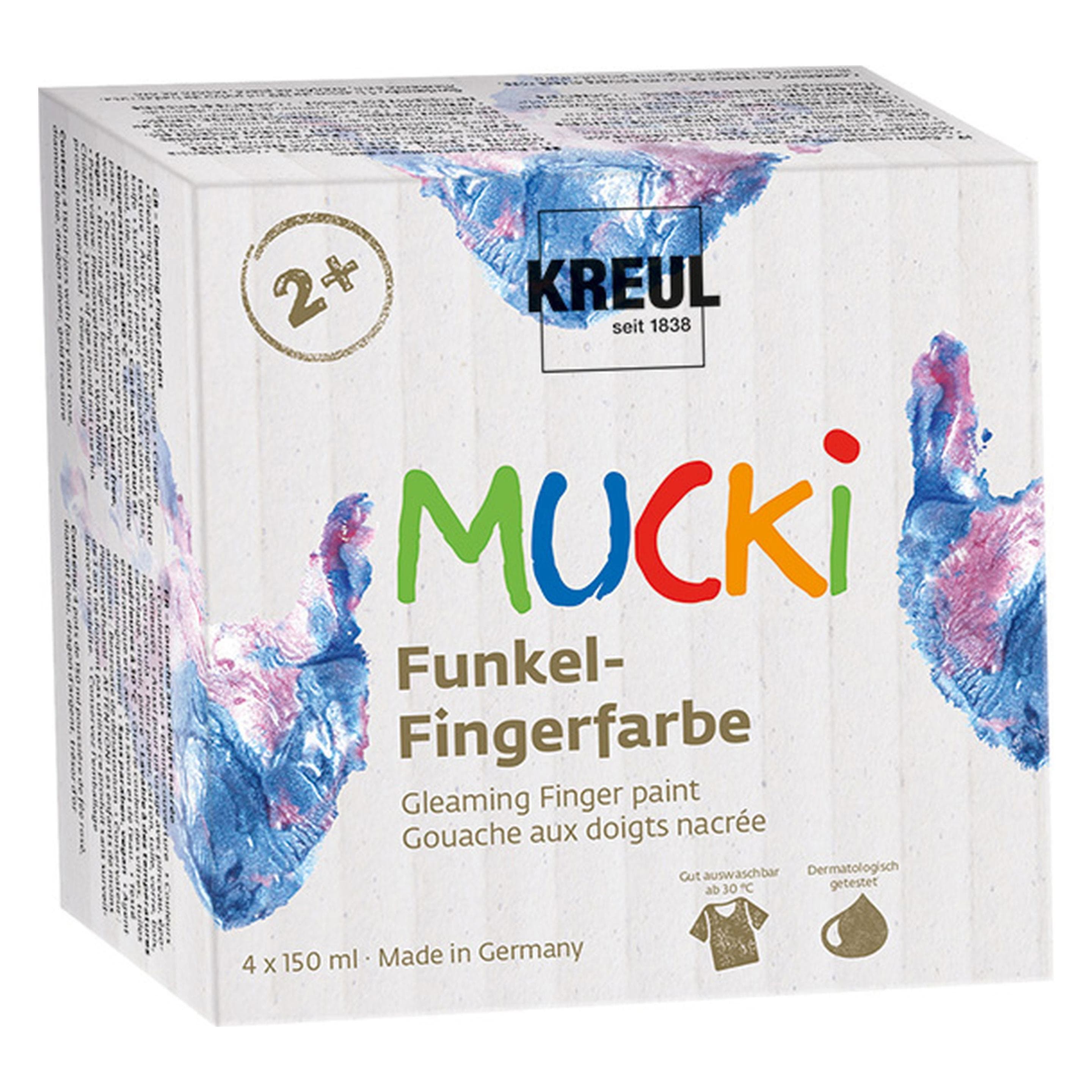 Kreul, Kleuren + verf voor doe-het-zelvers, MUCKI Fonkelende Vingerverf (600 ml)