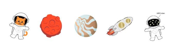 Astronaut 5 Pack Jibbitz Charm Multi 5 Pack