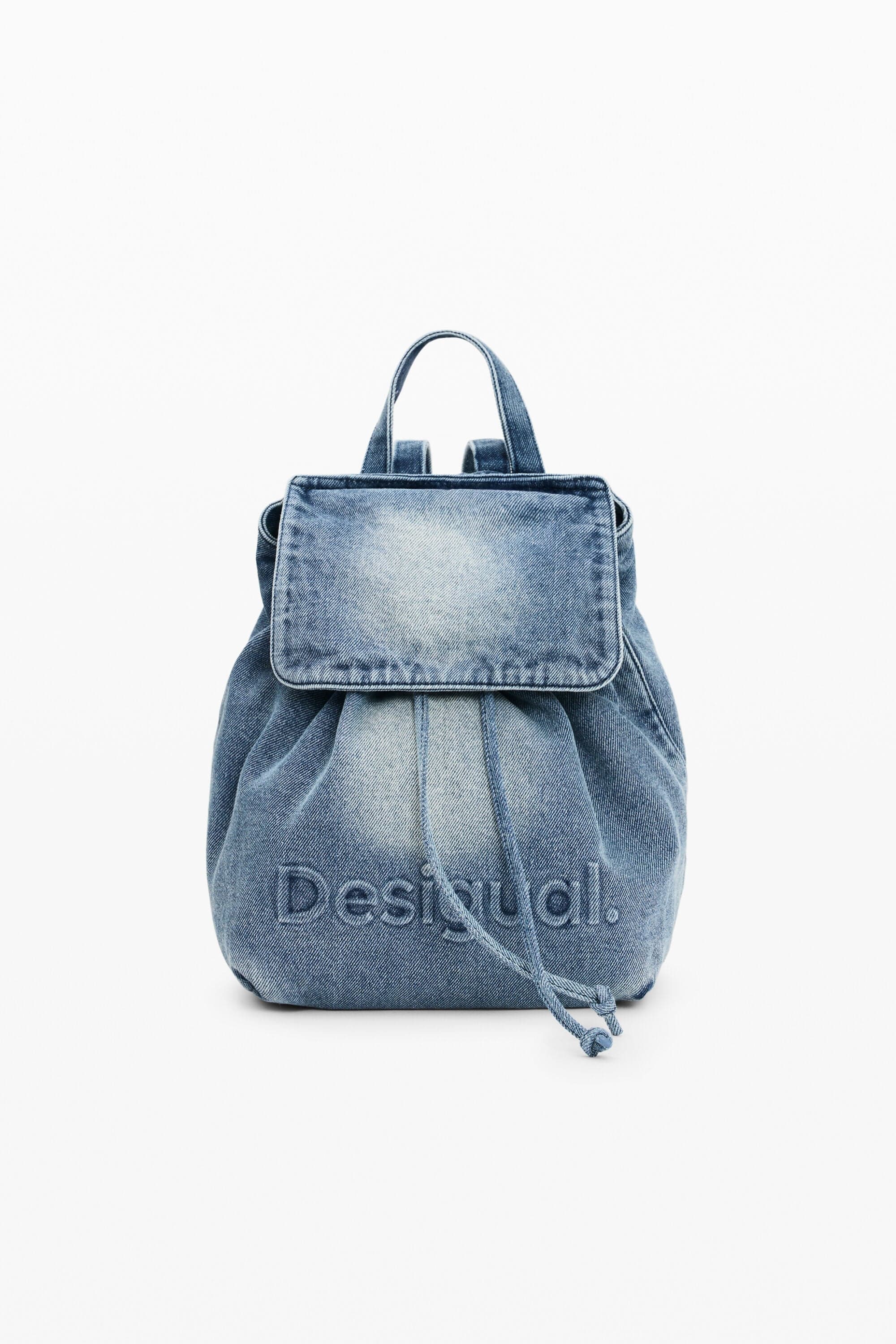 Desigual, kleine denim rugzak met charms, Dames, Blauw, U