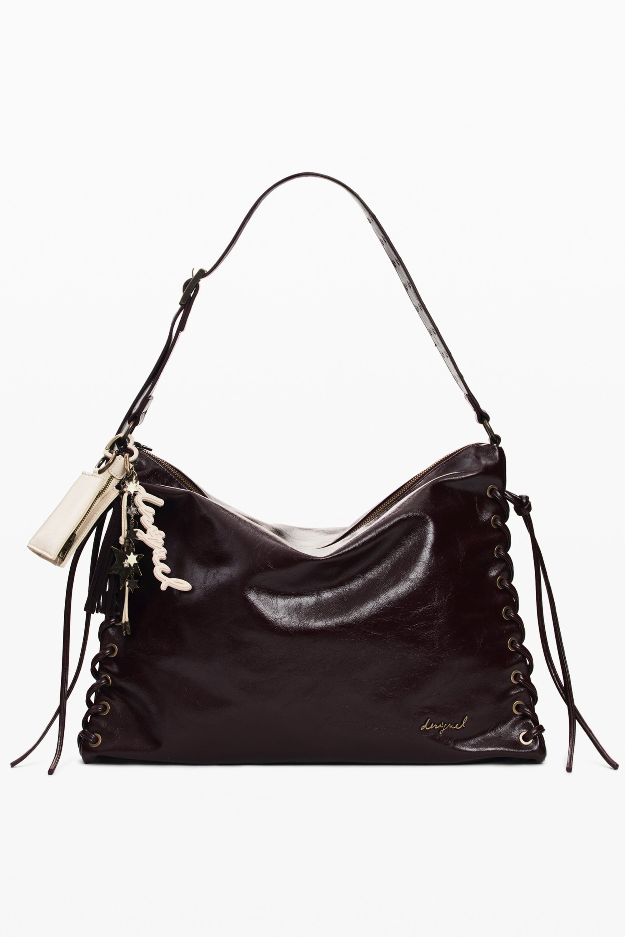 Desigual, Grand sac brillant tressé, Femme, PolyurÉThane, Marron, U