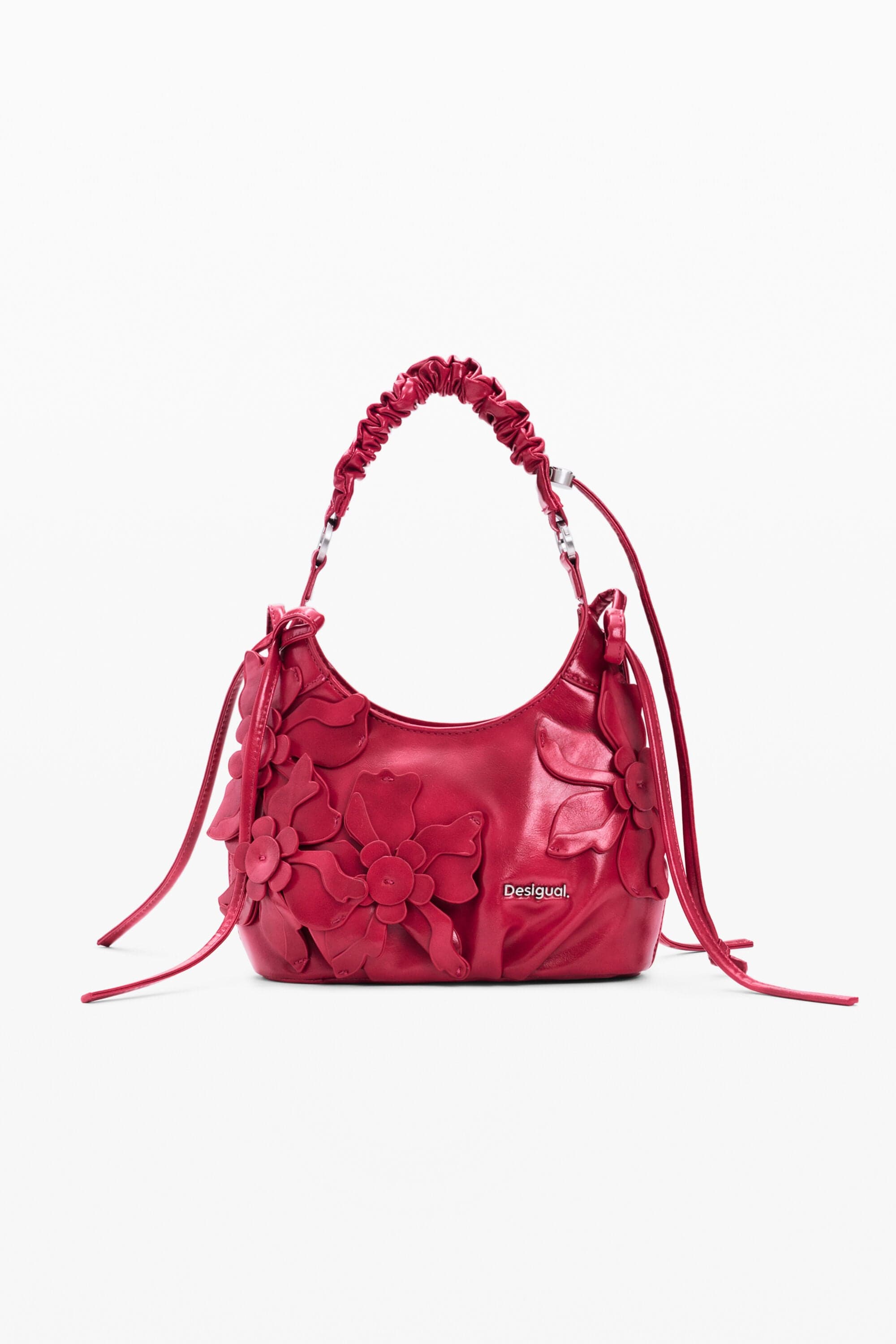 Desigual, Kleine tas met bloemapplicaties, Dames, Polyurethaan, Rood, U