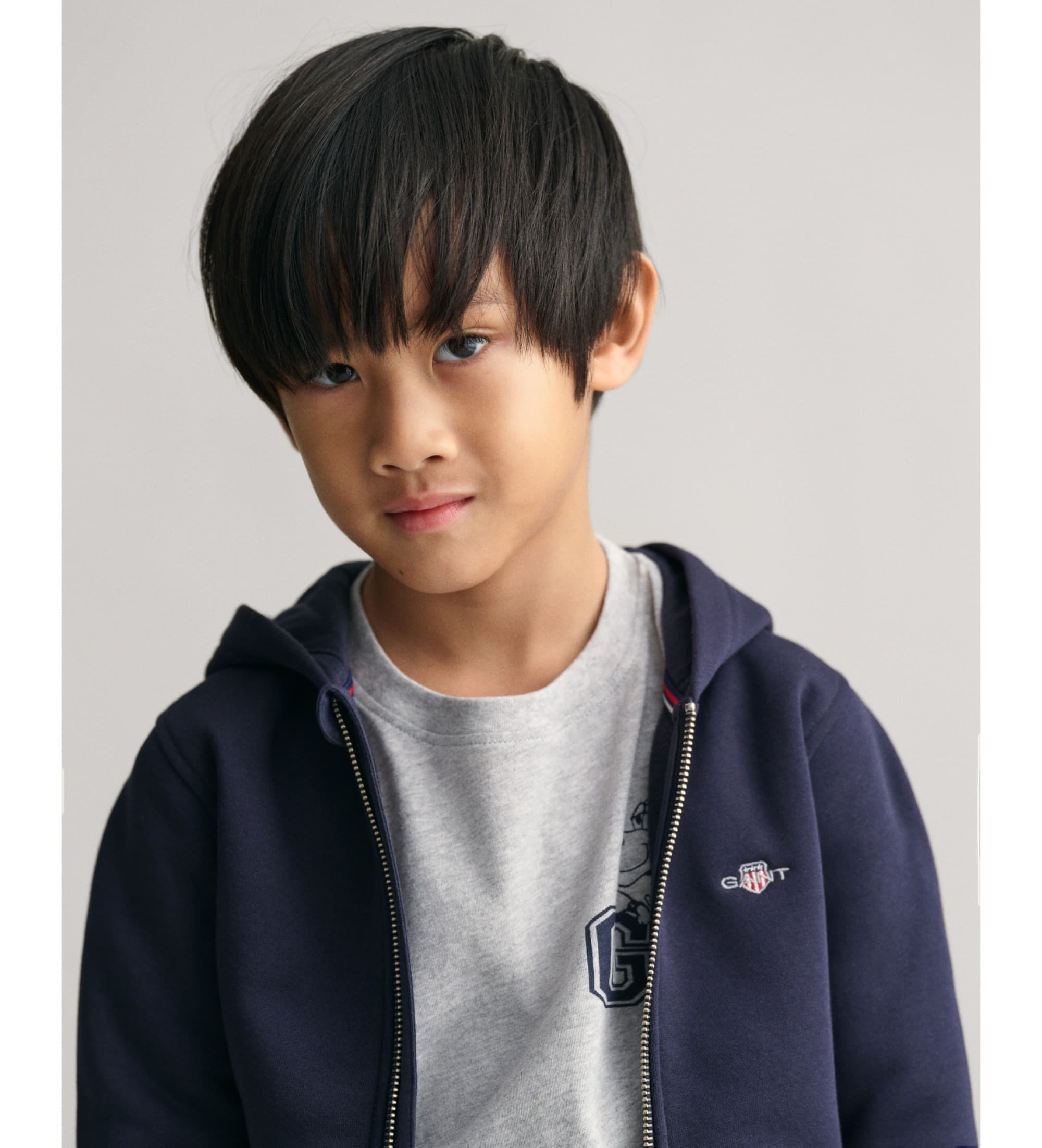 Gant Unisex für Kinder. 806798 Navy Shield Kapuzenpulli (5/6años= 110/116cm), Lässig, Baumwolle, Marine, Kinderbekleidung