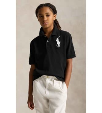 Polo Ralph Laurenvoor jongens. 323670257015 Katoenen piqué polo met zwarte Big Pony ((L) 10/12años= 150/161 cm), Klassiek, Korte mouwen, kin