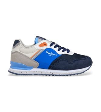 Pepe Jeansvoor jongens. PBS400013 Trainers Londen Zuidblauw (37), Plat, Veters, Casual, kinderkleding