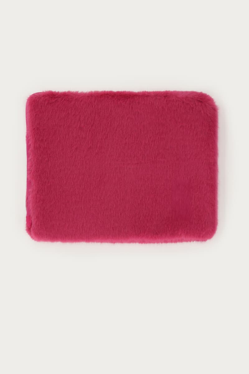 Roze bont look laptop hoes